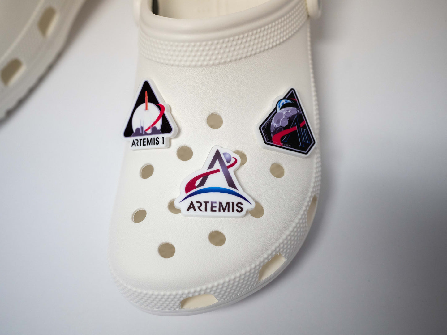 Artemis Mission Croc Charms (Jibbitz Style) & Keychains | Artemis I II NASA Badge Collection