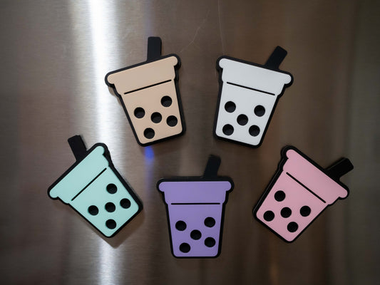 Cute Boba Milk Tea Fridge Magnet (5-Pack)