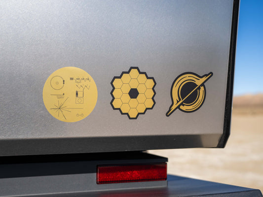 Space Themed Sticker Decals (3-Pack) in Premium Gold Foil [ FREE-SHIPPING! ]