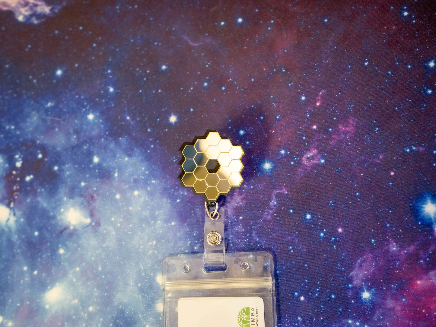 James Webb Space Telescope Mirrored Retractable Badge Holder Reel