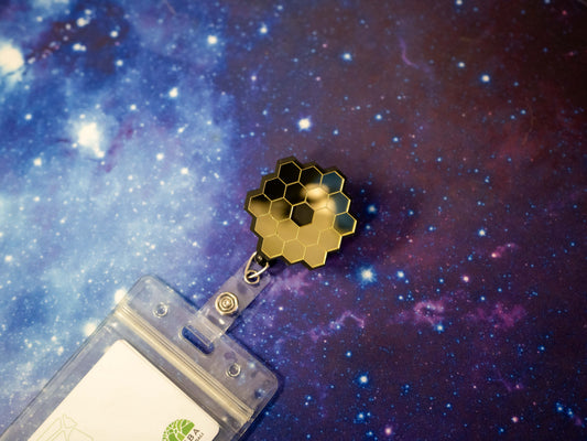 James Webb Space Telescope Mirrored Retractable Badge Holder Reel