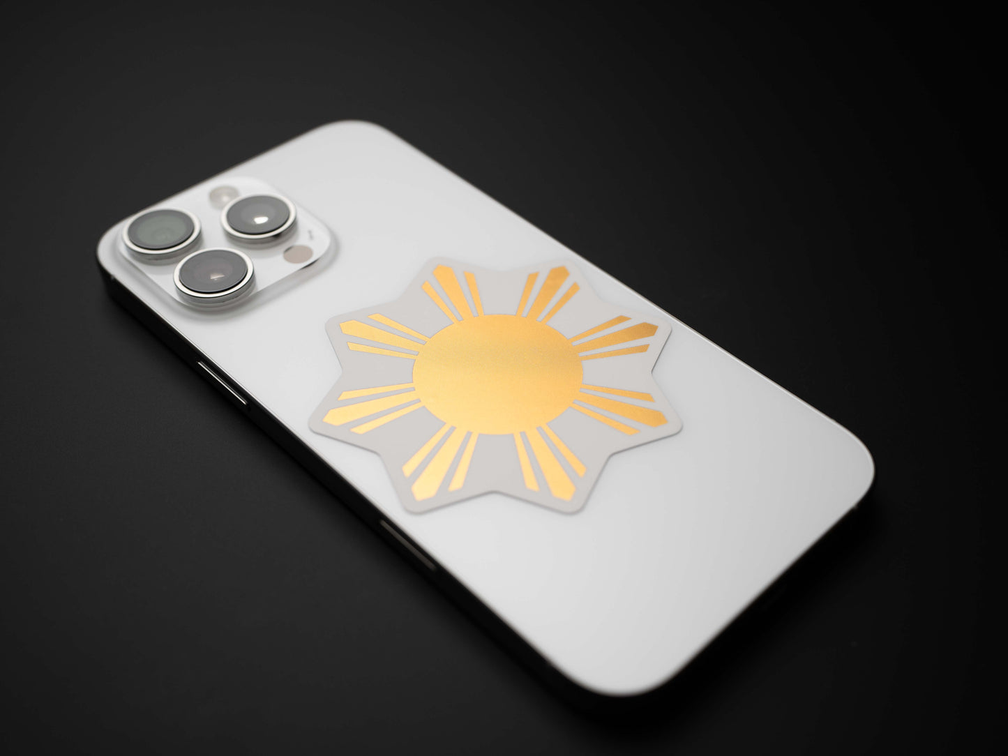 Filipino Sun Araw Themed Sticker Decal (4-Pack) in Premium Gold Foil [FREE SHIPPING!]