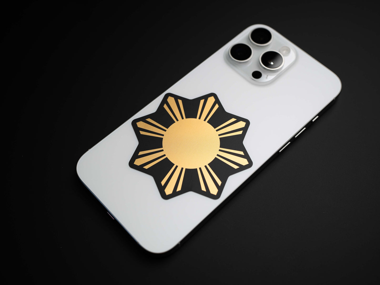 Filipino Sun Araw Themed Sticker Decal (4-Pack) in Premium Gold Foil [FREE SHIPPING!]