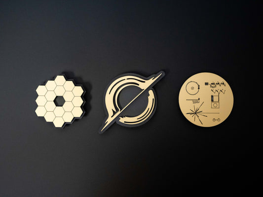 Metallic Gold Space Magnets [3-Pack] JWST Voyager Black Hole