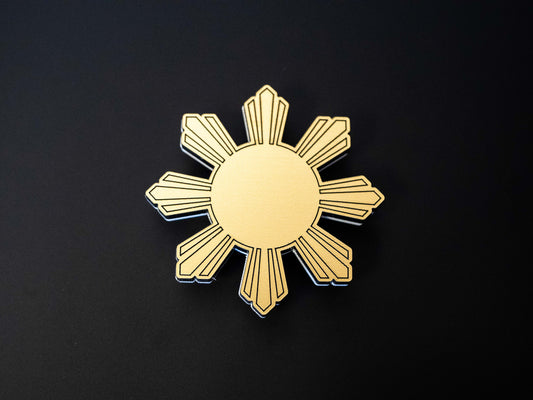 Metallic Gold Filipino Sun Araw Magnet