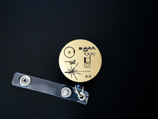 Voyage The Golden Record Retractable Badge Holder Reel Metallic Gold