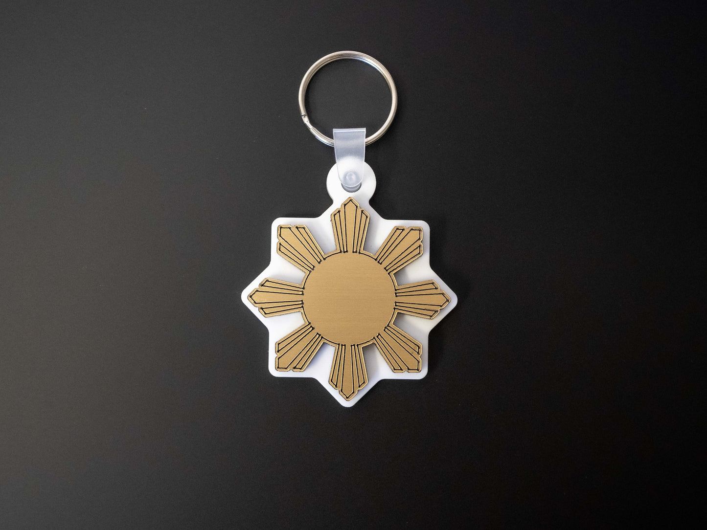Metallic Gold Filipino Sun Araw  Key Chain