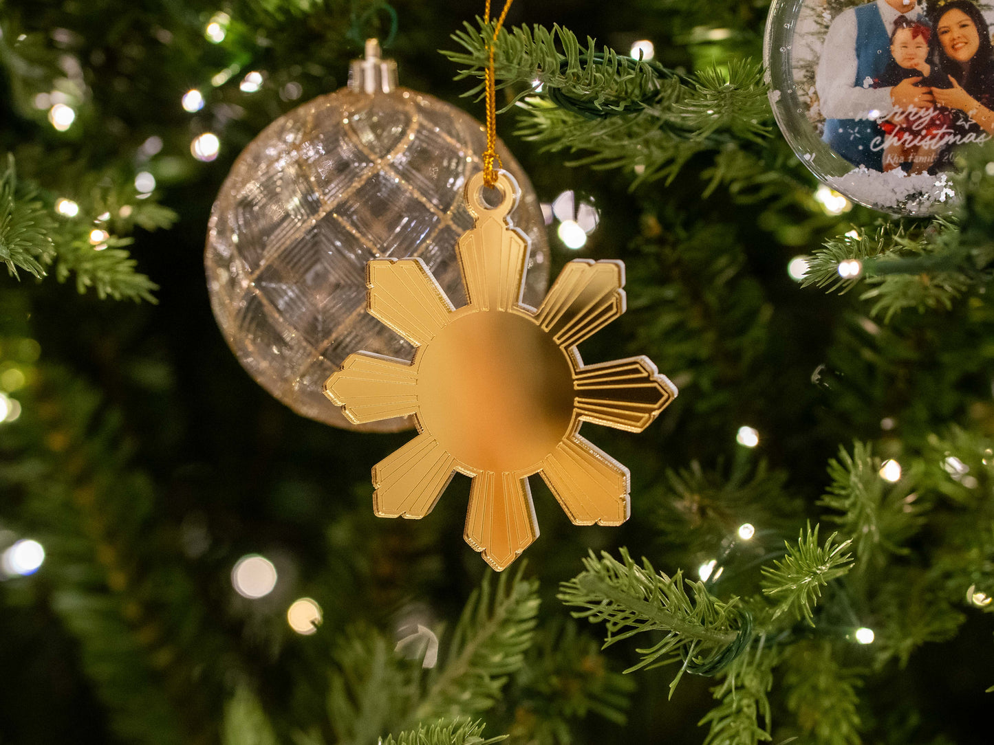 Mirrored Filipino Sun Araw Ornament