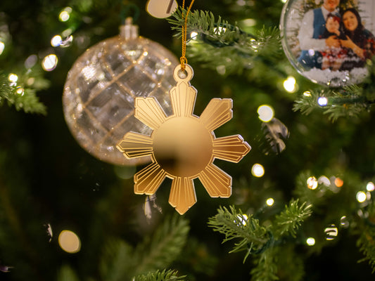 Mirrored Filipino Sun Araw Ornament