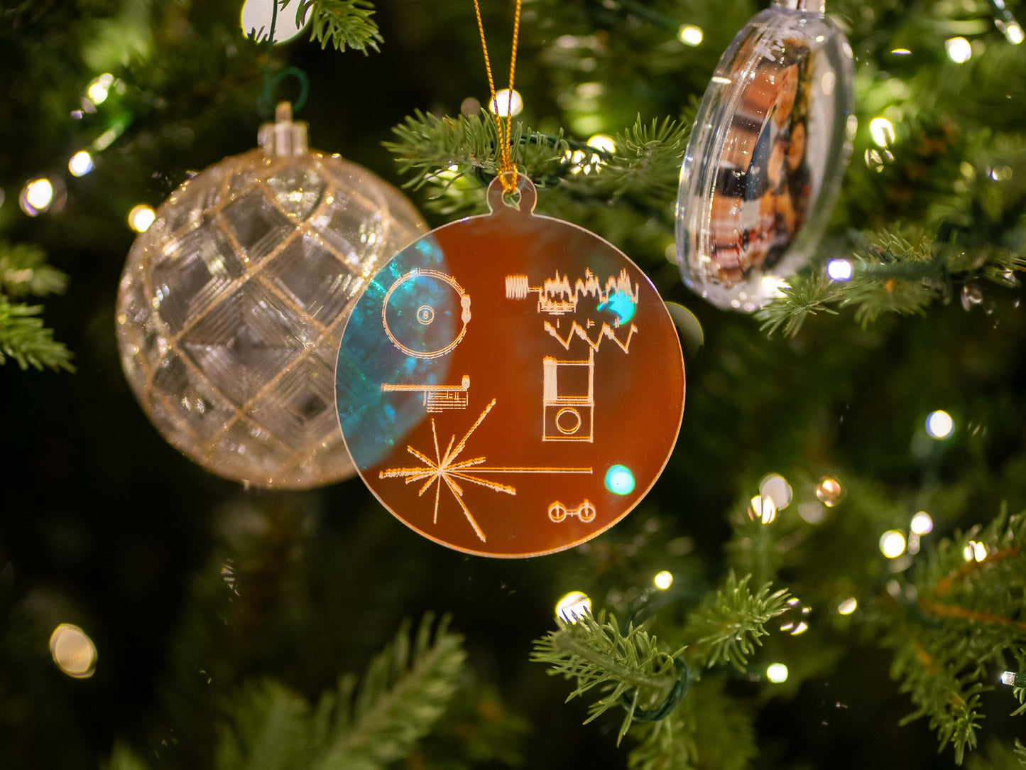 Voyager Golden Record Ornament In Iridescent Colorway