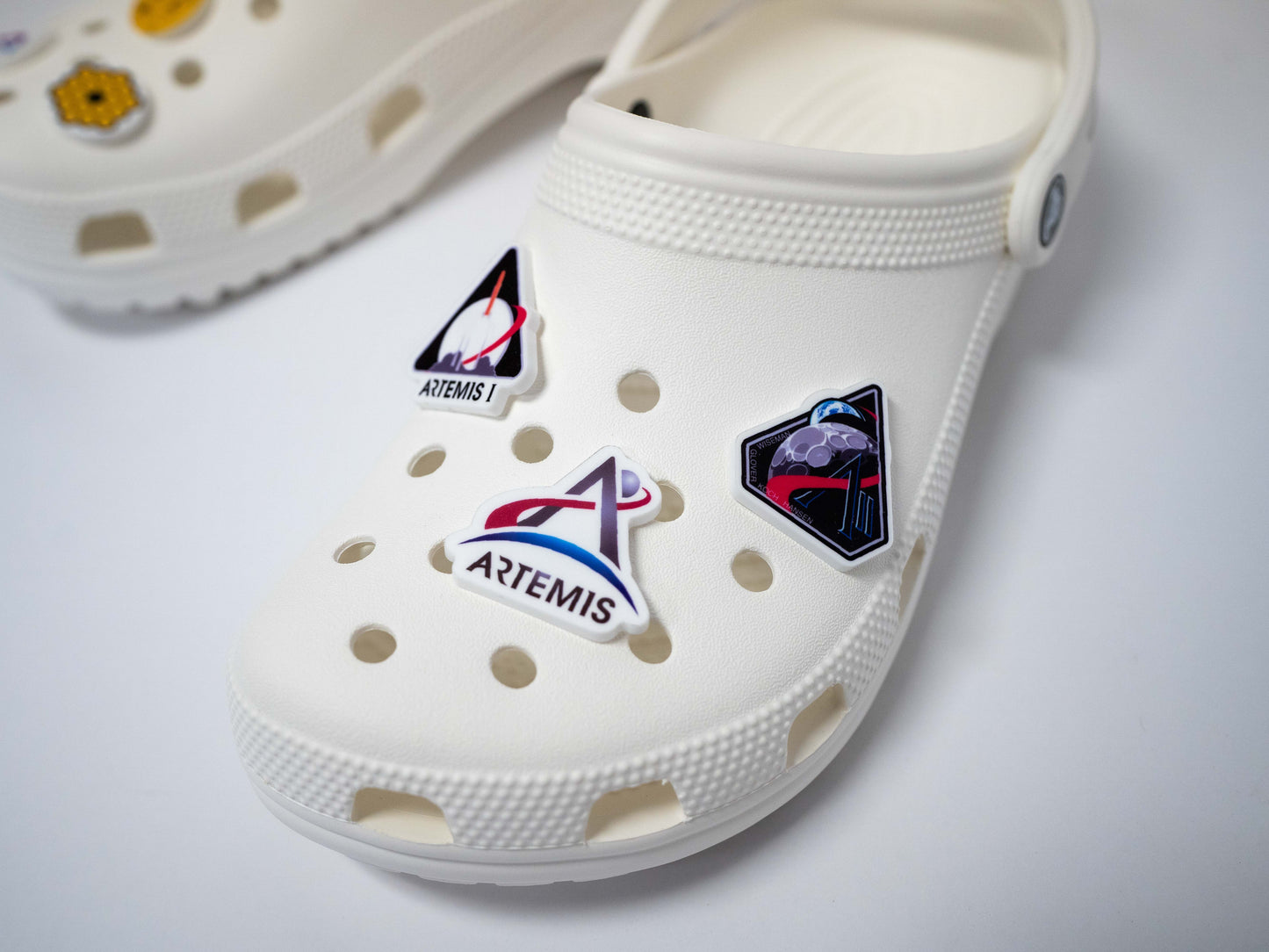 Artemis Mission Croc Charms (Jibbitz Style) & Keychains | Artemis I II NASA Badge Collection