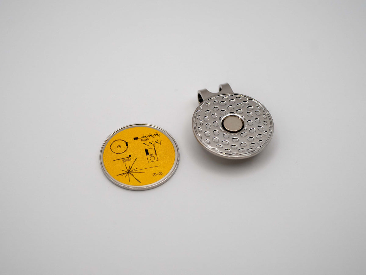 Voyager Golden Record Golf Ball Marker with Magnetic Hat Clip