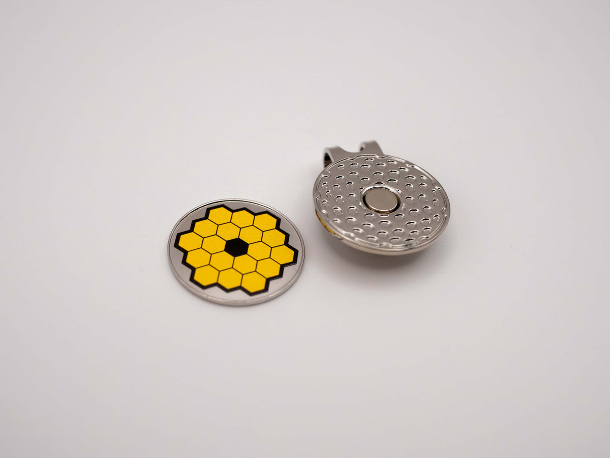 James Webb Space Telescope (JWST) Golf Ball Marker with Magnetic Hat Clip