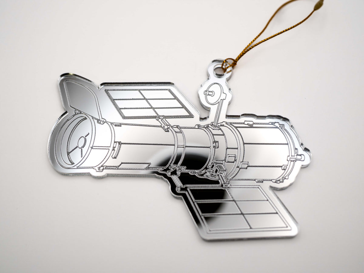 Hubble Space Telescope  Mirrored Christmas Ornament