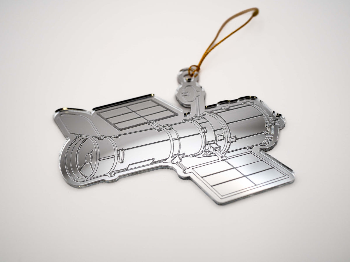 Hubble Space Telescope  Mirrored Christmas Ornament