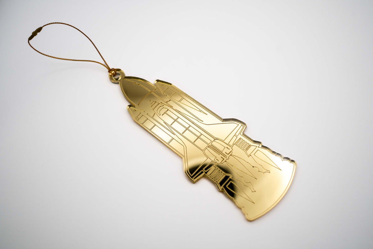 Space Shuttle Christmas Mirrored Ornament