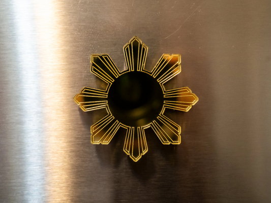 Mirrored Filipino Sun Araw Magnet