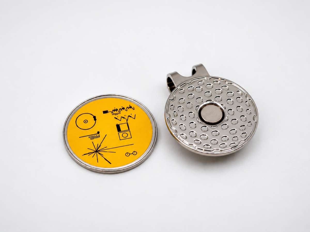Voyager Golden Record Golf Ball Marker with Magnetic Hat Clip