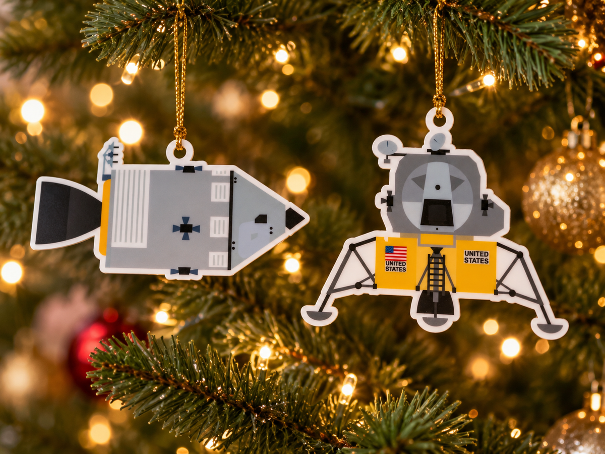 Apollo 11 Command Module & Lunar Module Christmas Ornaments