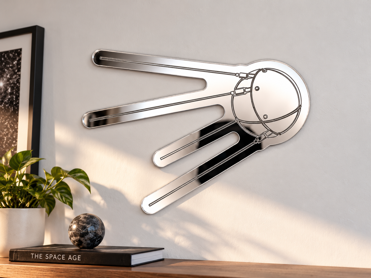 Sputnik 1 Satellite Mirrored Wall Art
